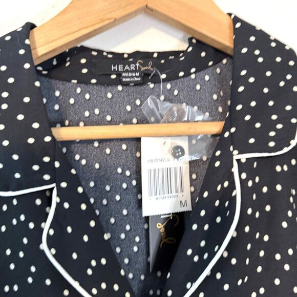 Heart Soul Polka Dot Collared Crop Top Size Medium NWT - Picture 4 of 8